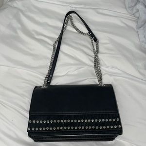 Zara black frayed bag